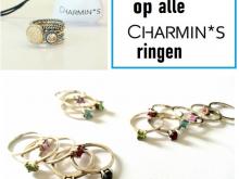 Charmins zilveren en stalen ringen nu met 25-50% korting !!