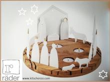 Räder lichtobject ronde kerststal , round crib , nieuw !!