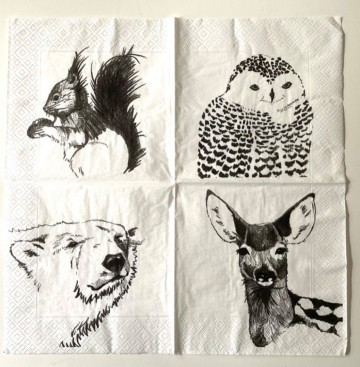 klevering servet dierentekening