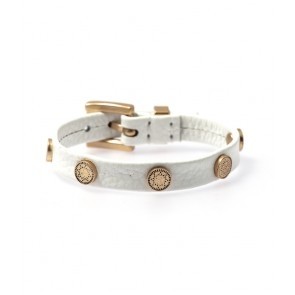 Armband wit leer Diego white