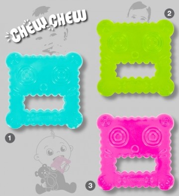 chew chew bijtring (bijtkoekje:) van pylones in 3 kleuren