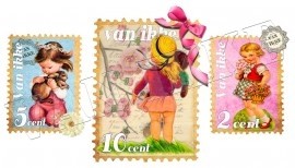 Van Ikke strijkapplicatie: 3 plaatjes meisjes