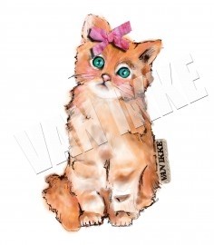 Van ikke strijkapplicatie: poesje met strik