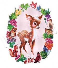 Van ikke strijkapplicatie: Bambi met bloemenkrans
