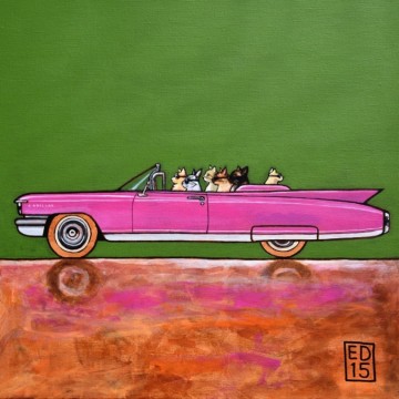 edart kunstplankje Cadillac cats
