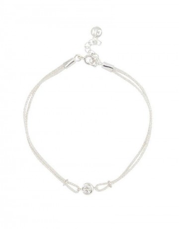 Charmins armband helder zilver met japanszijde