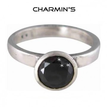 Charmins ring xl08 round diamond black