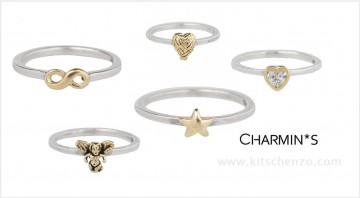 Charmins zilveren ringetje met goud