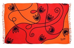 Danga strandlaken tulpen in rood/oranje