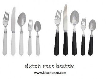 Dutch rose bestek wit of zwart bij kitschenzo