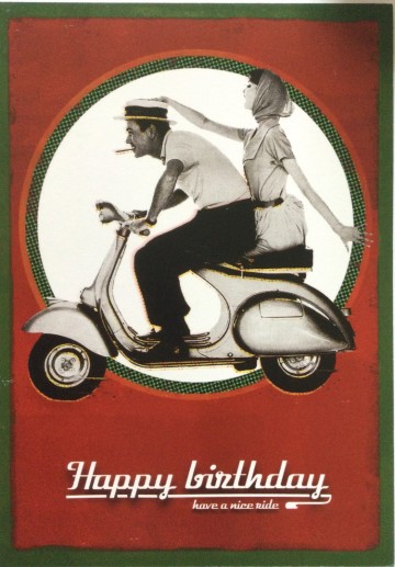 Fifties scooter happy birthday