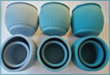 Flowerpot aqua tinten