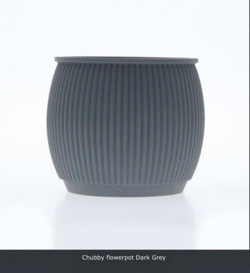 Flowerpot donker grijs siliconen bloempot