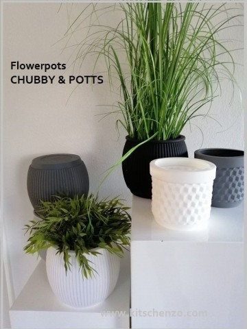 Flowerpot siliconen bloempot grijs en wit 3