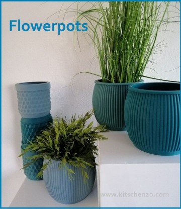 Flowerpots aqua petrol chubby bloempot siliconen 2