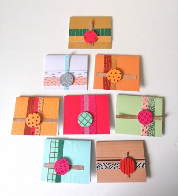 Handgemaakte kado kaartjes set 7