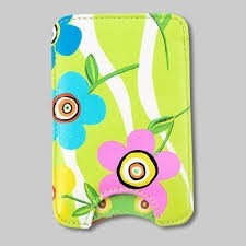 Pylones voyage hoesje voor de iphoen 4/4s : limegroen met bloemden