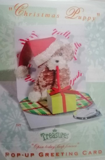 kerstkaart pop up puppy