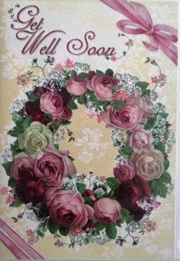get well soon met rozen krans