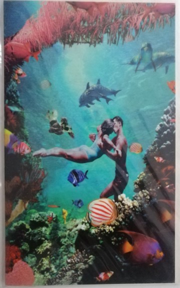 retro kaart onder water