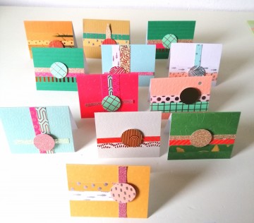 Kaartjes mix set 12 kadokaartjes handgemaakt
