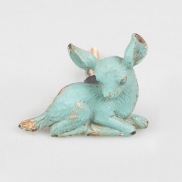 Kastknopje metaal vintage hertje in aqua of turquoise