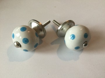 Kastknopje s stip blauw