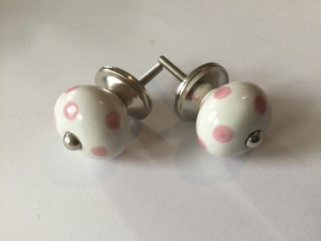 Kastknopje s stip roze