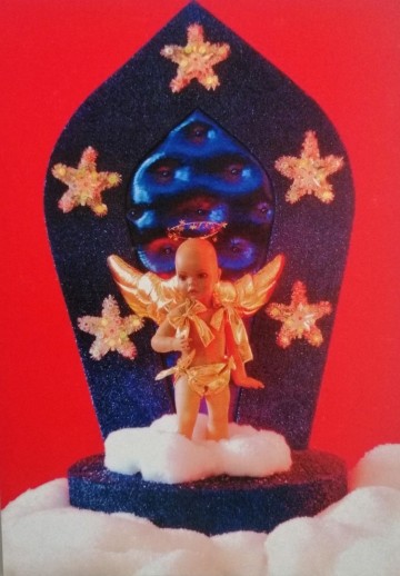 Kerstkaart angel doll