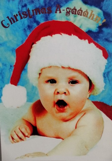 Kerstkaart boring christmas