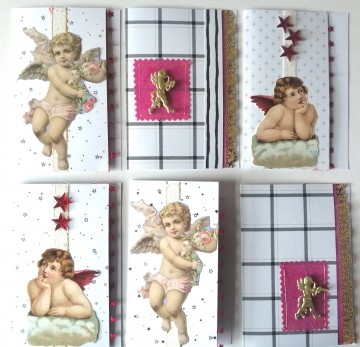 Kerstkaart engelen mix handgemaakt