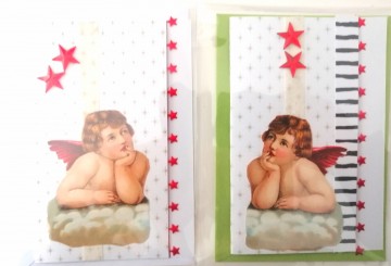 Kerstkaart engelen set 2 stuks