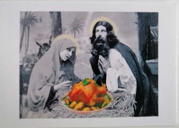 Kerstkaart gevulde kalkoen