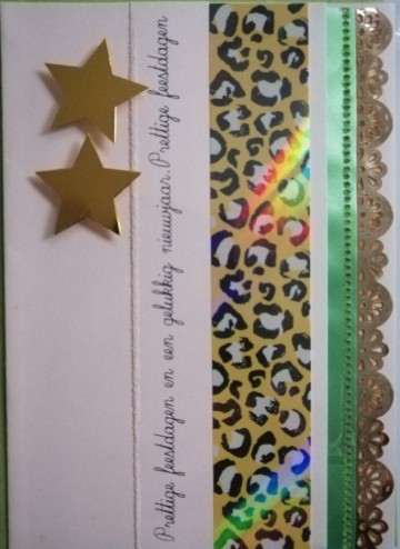 Kerstkaart gouden rand