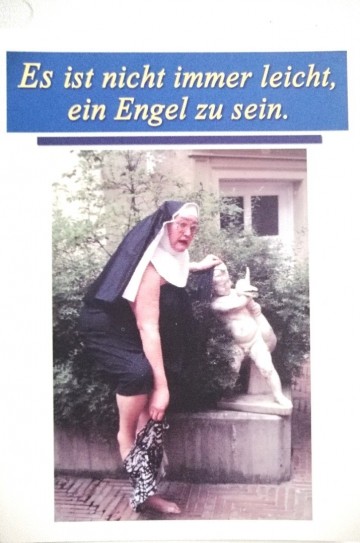 Kerstkaart niet makkelijk engel