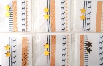 Kerstkaart vierkant handmade set 8