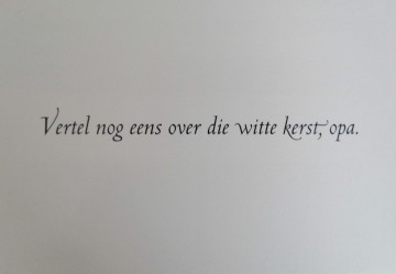 Kerstkaart witte kerst opa