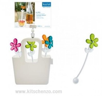 Koziol APRIL bloem coctail staafje / olijfschepje