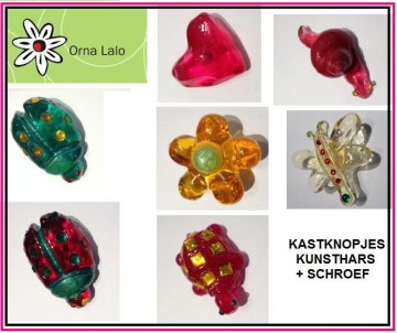 kASTKNOPJES VAN LALO ORNA/ KUNSTHARS IN DIV.  UITVOERINGEN