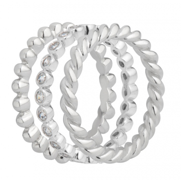 Melano zilveren aanschuifring sophie in 3 uitvoeringen