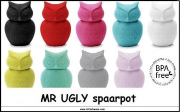 Spaarpot Mr. Ugly (uil) in diverse kleuren
