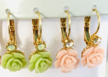 Oorbellen biba roosjes