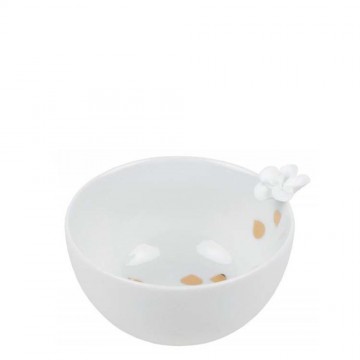 Porceleinen schaaltje met gouden blad