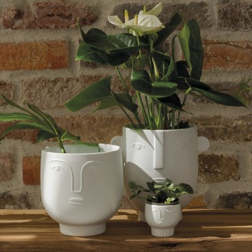 Raeder theelichthouder bloempotje gezicht juri por