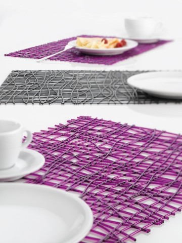 Silk placemat paars