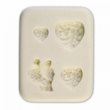 Deko flex siliconen mal duiven en harten