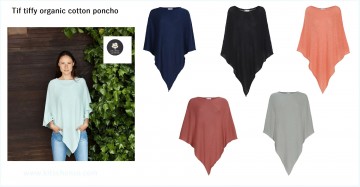 Tif tiffy organic cotton poncho diverse kleuren