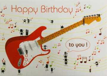 Verjaardagskaart gitaar