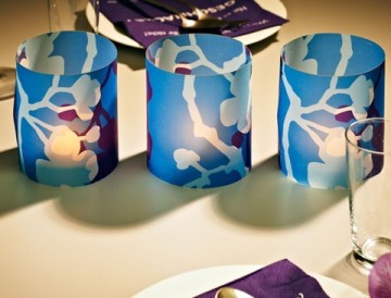 Windlicht zweig blau