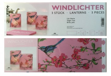 Cedon Windlichtje vogels roze